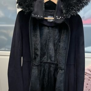 Sheepskin Coat with detachable hoodie